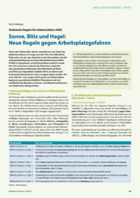 Dokument Sonne, Blitz und Hagel: Neue Regeln gegen Arbeitsplatzgefahren