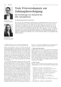Dokument Trotz Fristvers&auml;umnis zur Zahlungsberechtigung