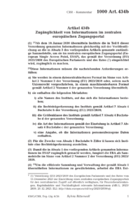 Dokument Artikel 434b Zug&auml;nglichkeit von Informationen im zentralen europ&auml;ischen Zugangsportal