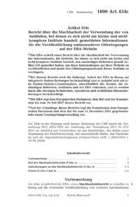 Dokument Artikel 434c Bericht &uuml;ber die Machbarkeit der Verwendung der von Instituten, bei denen es sich nicht um kleine und nicht komplexe Institute handelt, gemeldeten Informationen f&uuml;r die Ver&ouml;ffentlichung umfassenderer Offenlegungen auf der EBA-Website