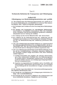 Dokument Artikel 435 Offenlegung von Risikomanagementzielen und -politik