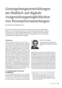 Dokument Gesetzgebungsentwicklungen im Hinblick auf digitale Ausgestaltungsm&ouml;glichkeiten von Personalversammlungen