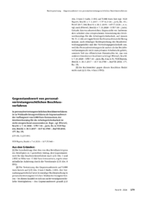 Dokument Gegenstandswert von personalvertretungsrechtlichen Beschlussverfahren