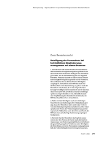 Dokument Beteiligung des Personalrats bei betrieblichem Eingliederungsmanagement mit einem Beamten