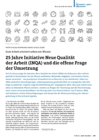 Dokument 25 Jahre Initiative Neue Qualit&auml;t der Arbeit (INQA) und die offene Frage der Umsetzung