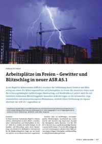 Dokument Arbeitspl&auml;tze im Freien &ndash; Gewitter und Blitzschlag in neuer ASR A5.1