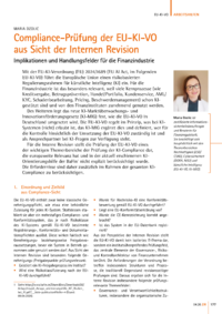Dokument Compliance-Pr&uuml;fung der EU-KI-VO aus Sicht der Internen Revision