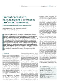 Dokument Innovationen durch nachhaltige KI-Governance im Gesundheitswesen