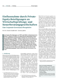 Dokument Einflussnahme durch Private-Equity-Beteiligungen an Wirtschaftspr&uuml;fungs- und Steuerberatungsgesellschaften