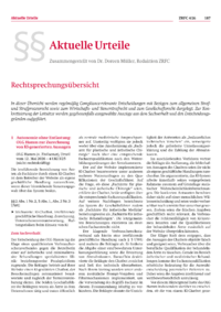 Dokument Aktuelle Urteile: Rechtsprechungs&uuml;bersicht
