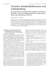 Dokument Zwischen Standarddeklaration und Au&szlig;enpr&uuml;fung