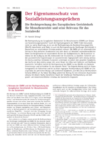 Dokument Der Eigentumsschutz von Sozialleistungsanspr&uuml;chen