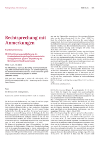 Dokument Hilfsmittelversorgung/Sicherung des Krankenbehandlungserfolgs/Sensomotorische Einlage/Fehlende positive Empfehlung des Gemeinsamen Bundesausschusses