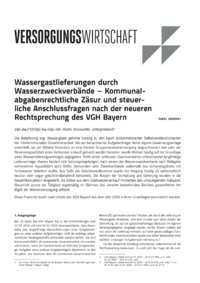 Dokument Wassergastlieferungen durch Wasserzweckverb&auml;nde &ndash; Kommunalabgabenrechtliche Z&auml;sur und steuerliche Anschlussfragen nach der neueren Rechtsprechung des VGH Bayern