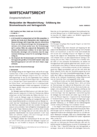 Dokument Manipulation der Messeinrichtung - Sch&auml;tzung des Stromverbrauchs und Vertragsstrafe