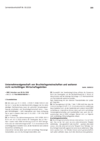 Dokument Unternehmereigenschaft von Bruchteilsgemeinschaften und weiteren nicht rechtsf&auml;higen Wirtschaftsgebilden