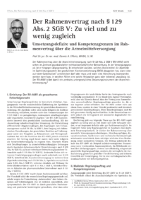 Dokument Der Rahmenvertrag nach &sect; 129 Abs. 2 SGB V: Zu viel und zu wenig zugleich