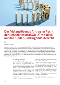 Dokument Der fristausl&ouml;sende Antrag im Recht der Rehabilitation (SGB IX) mit Blick auf das Kinder- und Jugendhilferecht