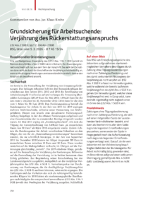 Dokument Grundsicherung f&uuml;r Arbeitsuchende: Verj&auml;hrung des R&uuml;ckerstattungsanspruchs