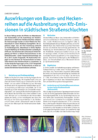 Dokument Auswirkungen von Baum- und Heckenreihen auf die Ausbreitung von Kfz-Emissionen in st&auml;dtischen Stra&szlig;enschluchten