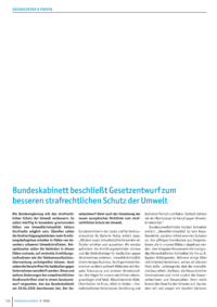 Dokument Bundeskabinett beschlie&szlig;t Gesetzentwurf zum besseren strafrechtlichen Schutz der Umwelt 
