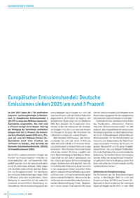 Dokument Europ&auml;ischer Emissionshandel: Deutsche Emissionen sinken 2025 um rund 3 Prozent