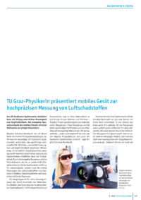 Dokument TU Graz-Physikerin pr&auml;sentiert mobiles Ger&auml;t zur hochpr&auml;zisen Messung von Luftschadstoffen