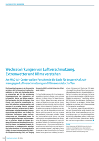 Dokument Wechselwirkungen von Luftverschmutzung, Extremwetter und Klima verstehen