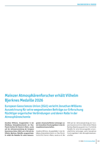 Dokument Mainzer Atmosph&auml;renforscher erh&auml;lt Vilhelm Bjerknes Medaille 2026