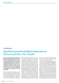 Dokument Begriff des landwirtschaftlichen Betriebes im Sinne von &sect; 35 Abs. 1 Nr. 1 BauGB