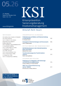 Dokument Krisenpr&auml;vention Sanierungsberatung Insolvenzmanagement Ausgabe 05 2026