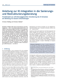 Dokument Anleitung zur KI-Integration in die Sanierungs- und Restrukturierungsberatung