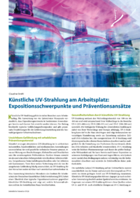 Dokument K&uuml;nstliche UV-Strahlung am Arbeitsplatz: Expositionsschwerpunkte und Pr&auml;ventionsans&auml;tze