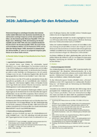 Dokument 2026: Jubil&auml;umsjahr f&uuml;r den Arbeitsschutz