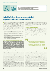 Dokument Kein Unfallversicherungsschutz bei eigenwirtschaftlichem Handeln