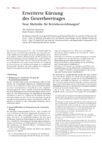 Dokument Erweiterte K&uuml;rzung des Gewerbeertrages