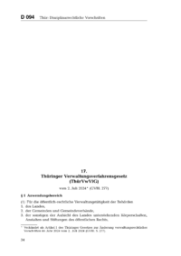 Dokument Th&uuml;ringer Verwaltungsverfahrensgesetz  (Th&uuml;rVwVfG)