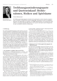 Dokument Treibhausgasminderungsquote und Quoteneinkauf: Rechtsrahmen, Risiken und Spielr&auml;ume