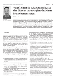 Dokument Verpflichtende Akzeptanzabgabe der L&auml;nder im energierechtlichen Mehrebenensystem