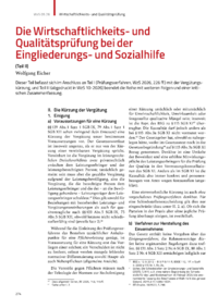 Dokument Die Wirtschaftlichkeits- und Qualit&auml;tspr&uuml;fung bei der Eingliederungs- und Sozialhilfe