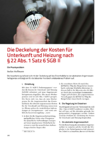 Dokument Die Deckelung der Kosten f&uuml;r Unterkunft und Heizung nach &sect; 22 Abs. 1 Satz 6 SGB II