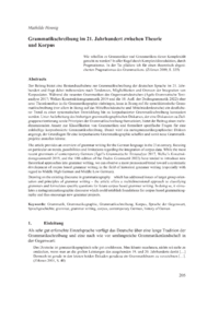 Dokument Grammatikschreibung im 21. Jahrhundert zwischen Theorie und Korpus
