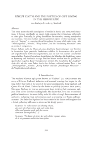 Dokument Uncut Cloth and the Poetics of Gift Giving in the Heroic Epic