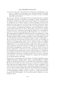 Dokument Antje Thumser: Die &bdquo;Bayerische Chronik&ldquo; des Ulrich Fuetrer. Uberlieferung &ndash; Textgenese &ndash; Produktions- und Wirkungsstrategie