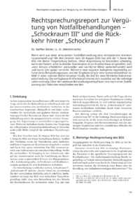 Dokument Rechtsprechungsreport zur Verg&uuml;tung von Notfallbehandlungen &ndash; &bdquo;Schockraum III&ldquo; und die R&uuml;ckkehr hinter &bdquo;Schockraum I&ldquo;