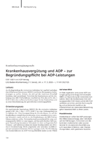 Dokument Krankenhausverg&uuml;tung und AOP &ndash; zur Begr&uuml;ndungspflicht bei AOP-Leistungen
