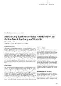 Dokument Irref&uuml;hrung durch fehlerhafte Filterfunktion bei Online-Terminbuchung auf Doctolib