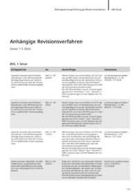 Dokument Anh&auml;ngige Revisionsverfahren