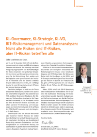 Dokument KI-Governance, KI-Strategie, KI-VO, IKT-Risikomanagement und Datenanalysen: Nicht alle Risiken sind IT-Risiken, aber IT-Risiken betreffen alle