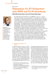 Dokument Risikoanalyse f&uuml;r IKT-Drittparteien nach DORA und EU-KI-Verordnung
